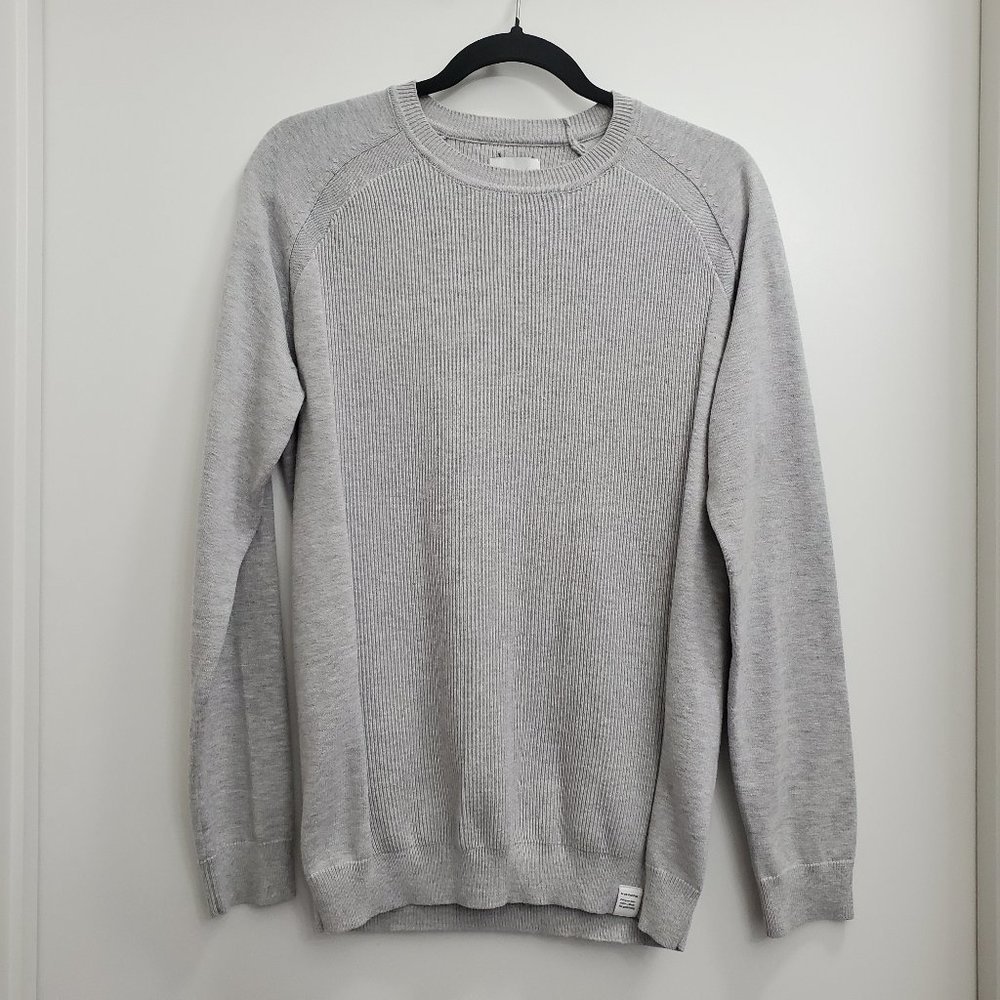 FRANK & Oak Light Grey Crew Neck Utility Sweater Size M